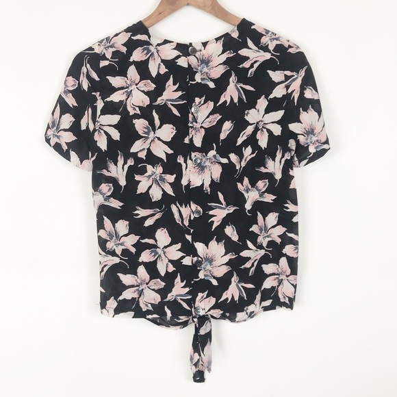 NWT Madewell Silk Button-Back Tie Tee in Winter Orchid Size XS - Picture 7 of 13